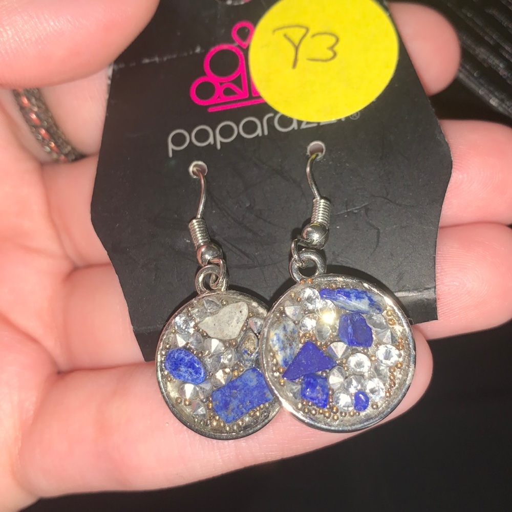 Paparazzi Blue Gray Stone Earrings 💙
